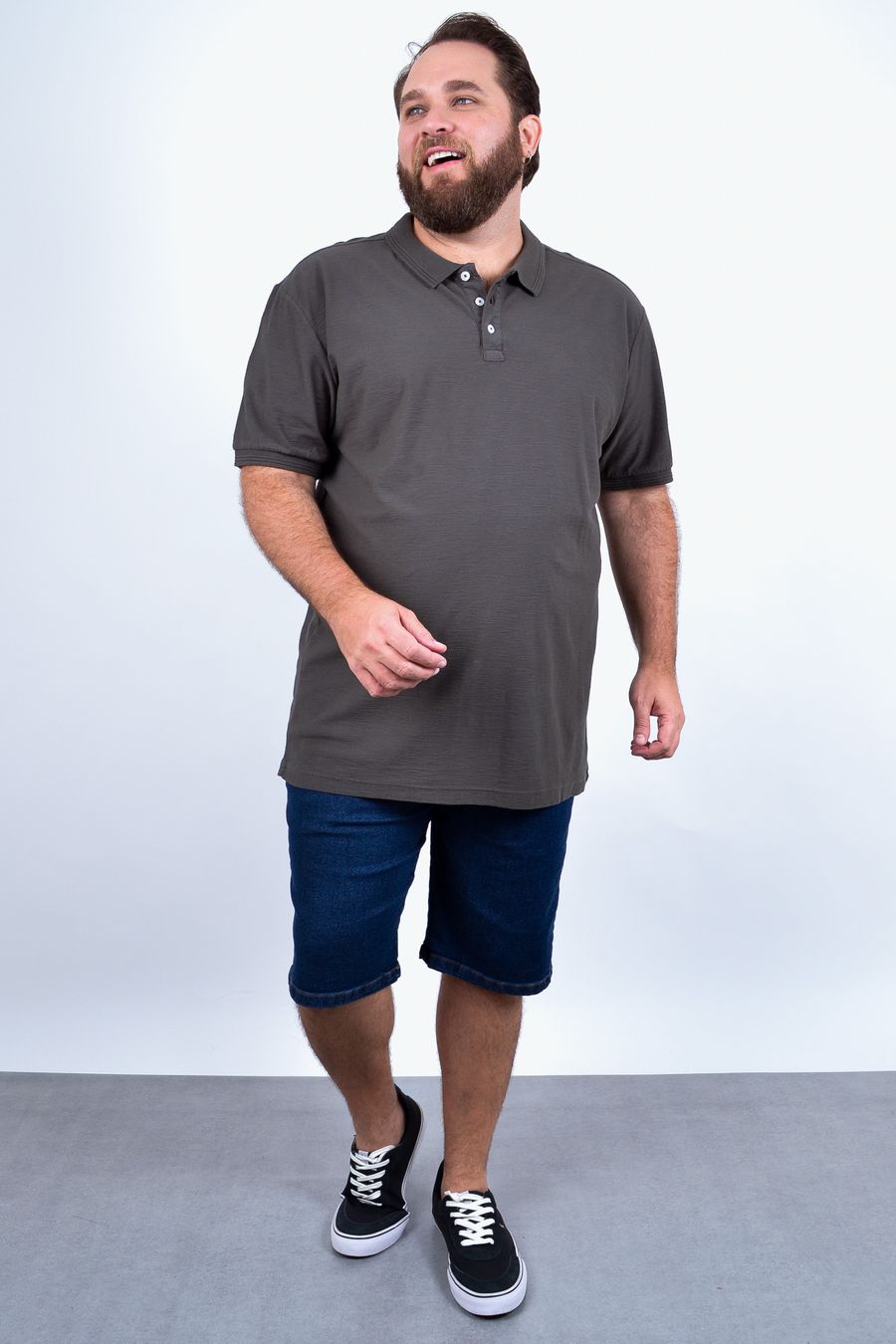 Bermuda masculina jeans com elastano azul