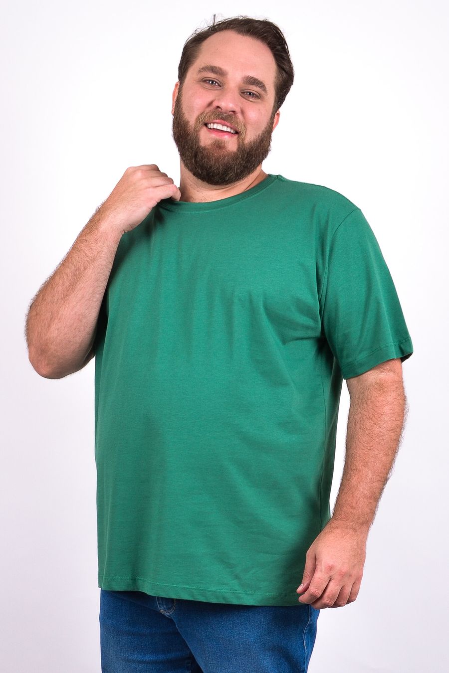 Camiseta básica masculina plus size verde