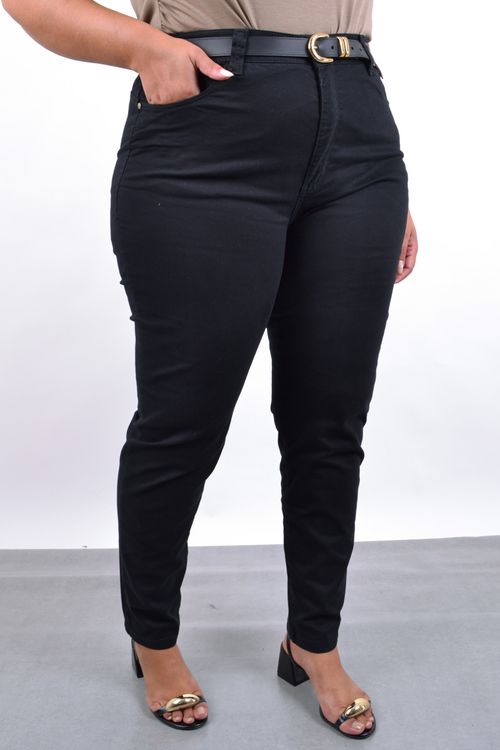 Cinto feminino couro fivela e passante dourados preto