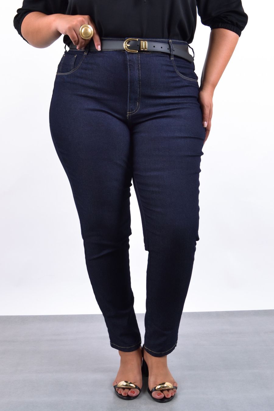 Calça skinny jeans elastano feminina jeans blue