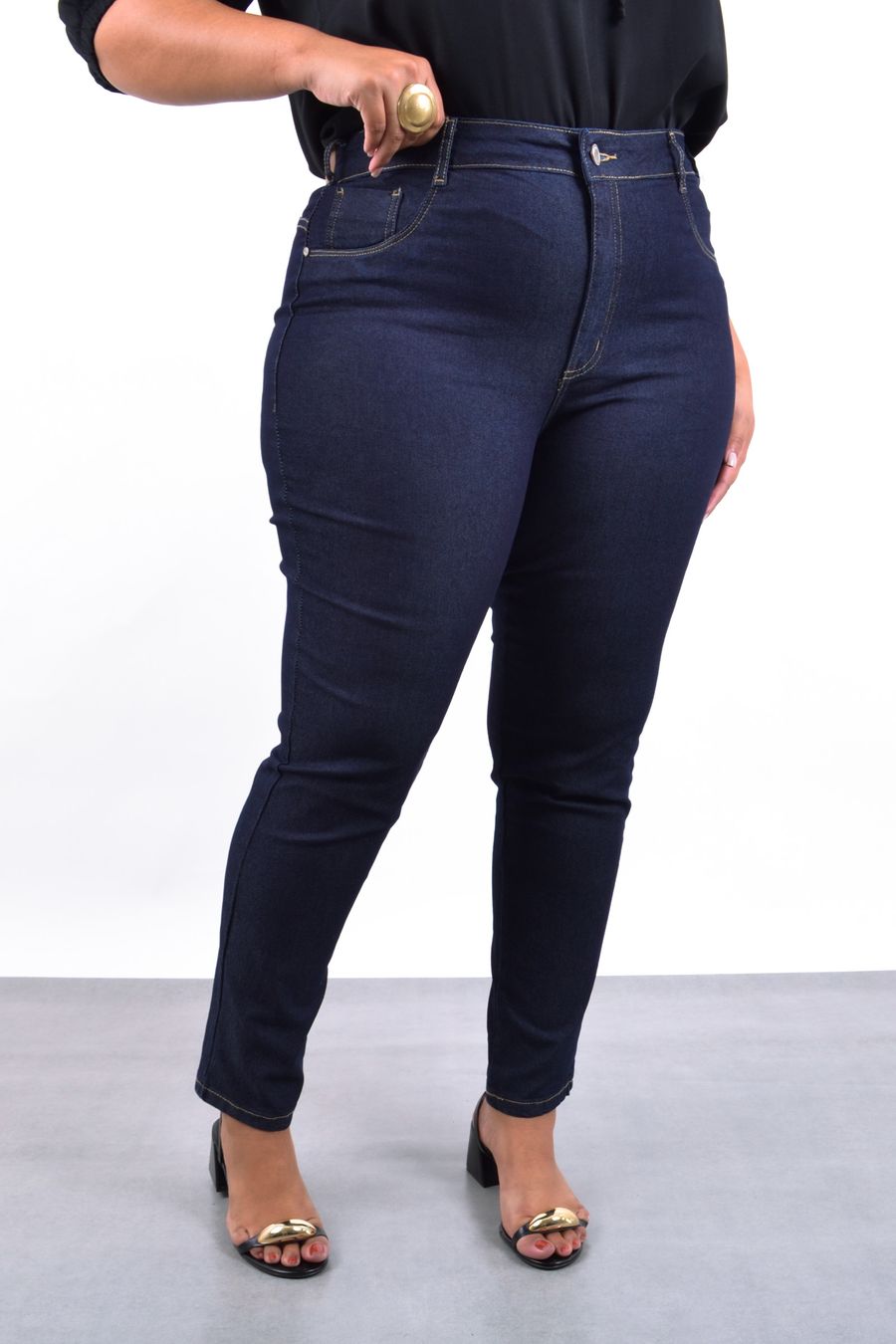 Calça skinny jeans elastano feminina jeans blue