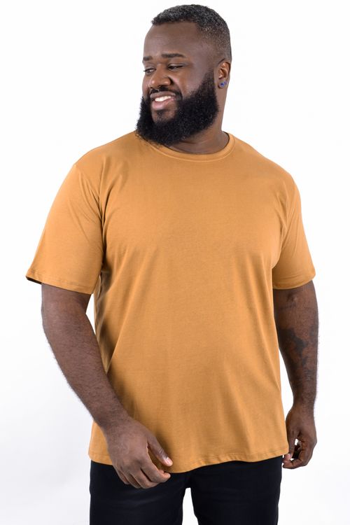 Camiseta básica masculina plus size caramelo