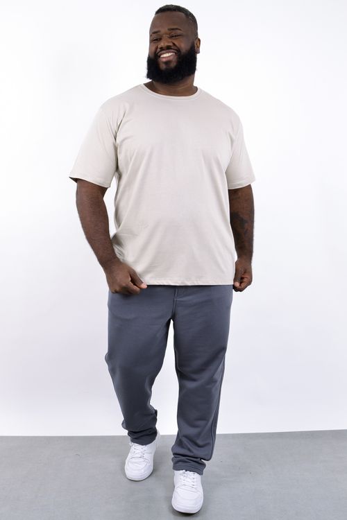 Camiseta básica masculina plus size bege claro