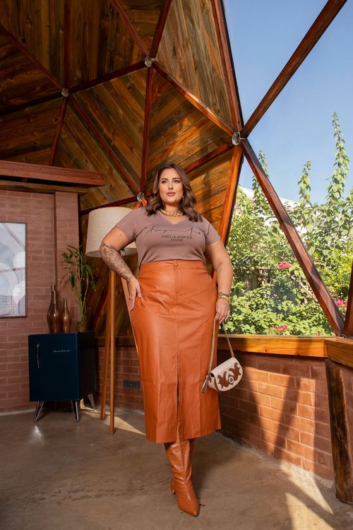 Saia Longa Courino Samantha Plus Size CARAMELO