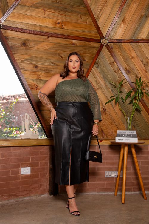 Saia Longa Courino Samantha Plus Size PRETO