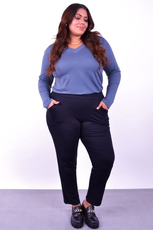 Calça de moletinho plus size preto