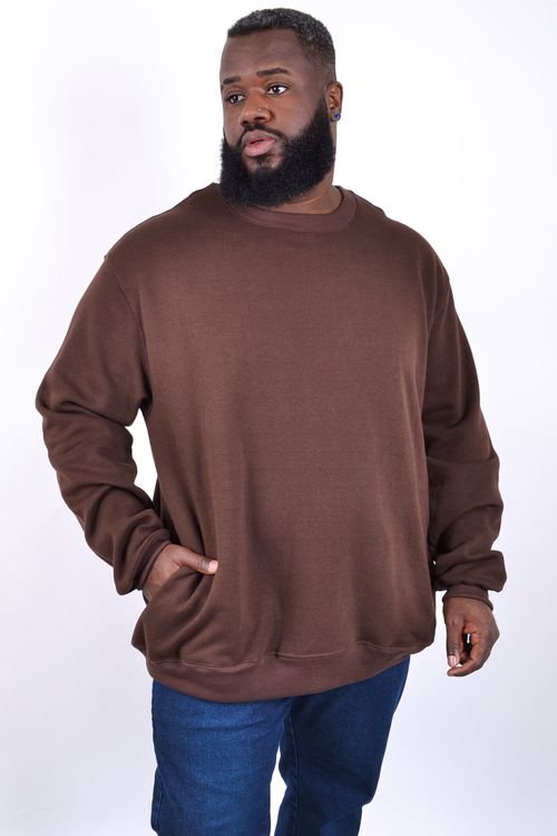 Blusão moletom fechado masculino marrom