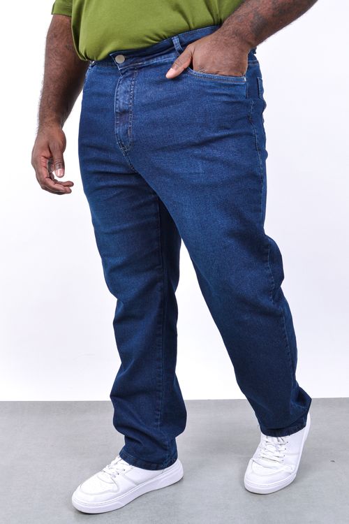 Calça reta masculina blue jeans com elastano jeans blue