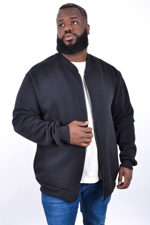 Jaqueta bomber em moletom masculina preto