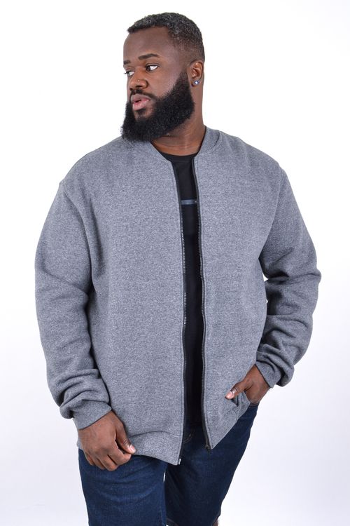 Jaqueta bomber em moletom masculina cinza chumbo