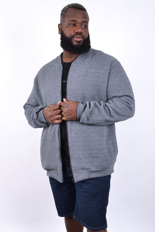Jaqueta bomber em moletom masculina cinza chumbo