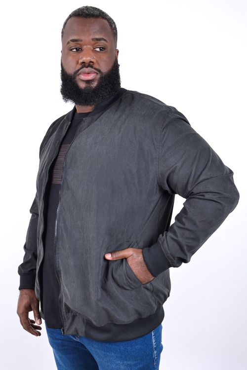 Jaqueta bomber masculina cinza chumbo