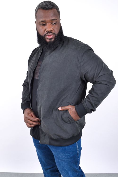 Jaqueta bomber masculina cinza chumbo