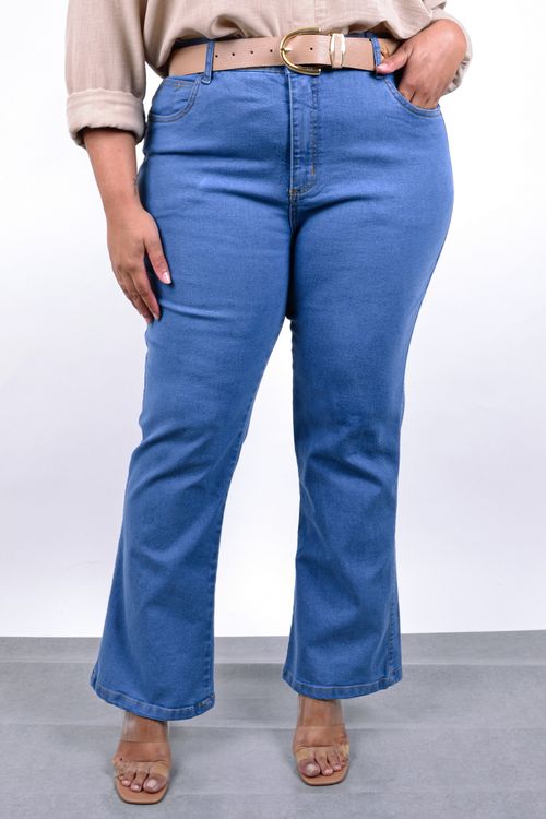 Calça boot cut jeans feminina azul