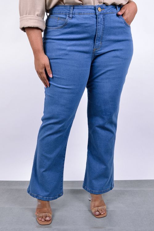 Calça boot cut jeans feminina azul