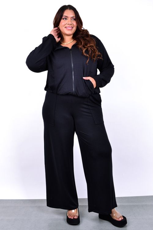 Jaqueta moletinho feminina preto