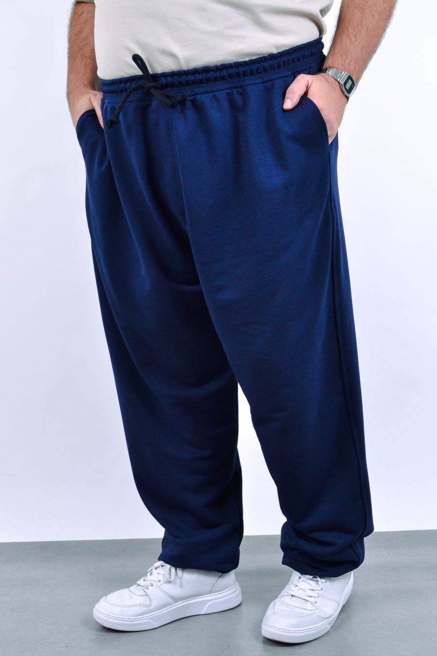 Calça jogger moletom sem felpa masculino azul marinho