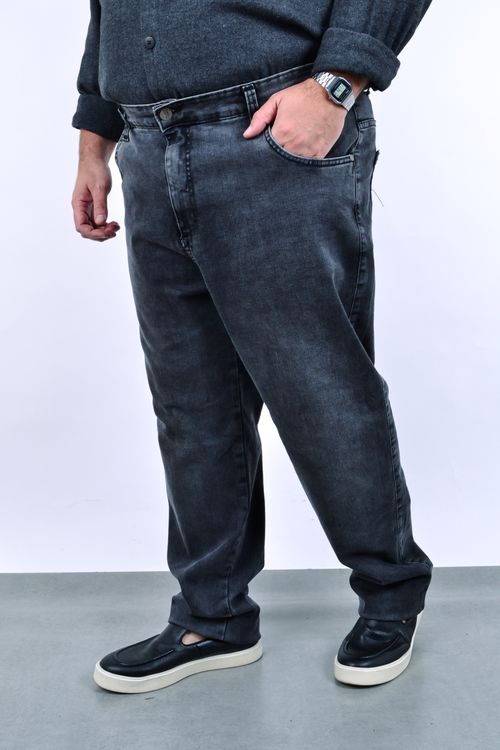 Calça reta black jeans estonada masculina jeans black