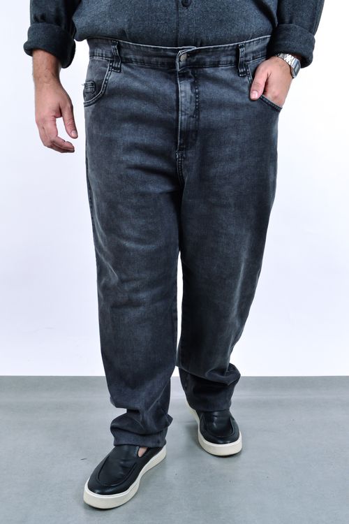 Calça reta black jeans estonada masculina jeans black