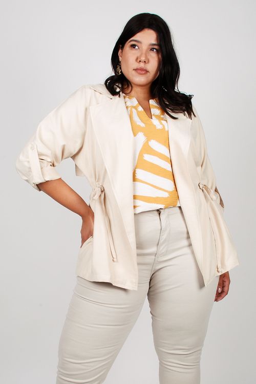 Parka alfaiataria feminina bege