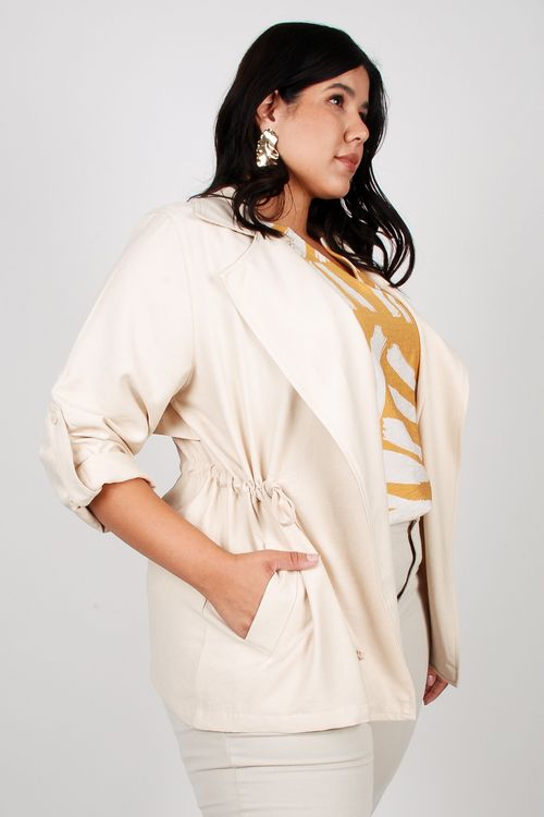 Parka alfaiataria feminina bege