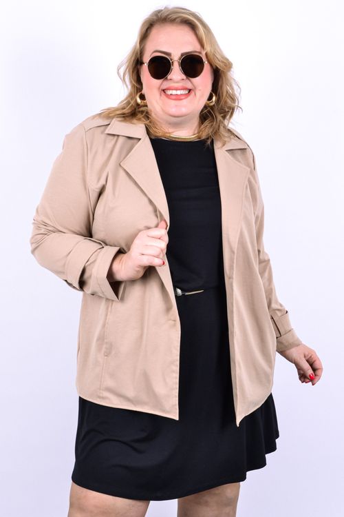 Casaco trench coat curto feminino bege