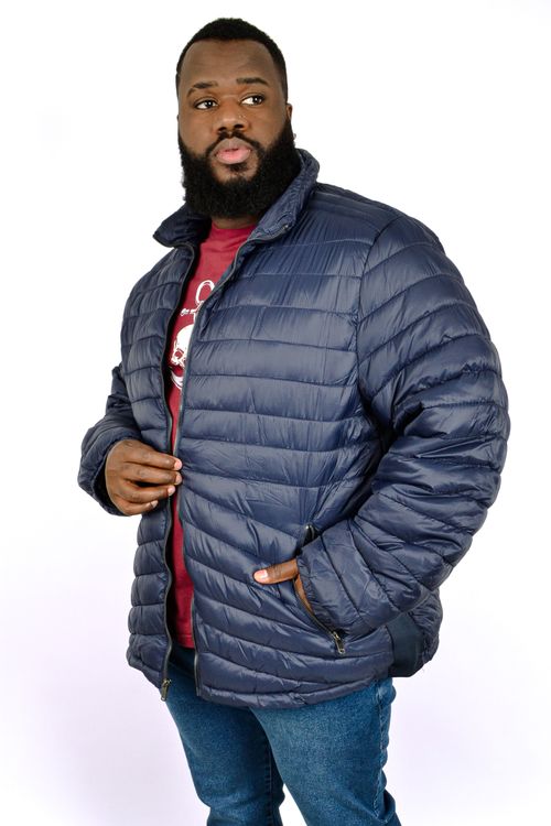 Jaqueta masculina puffer plus size azul marinho