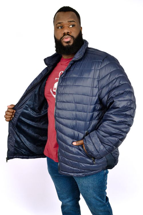 Jaqueta masculina puffer plus size azul marinho
