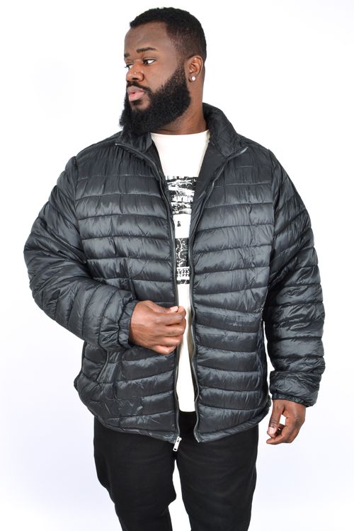 Jaqueta masculina puffer plus size preto