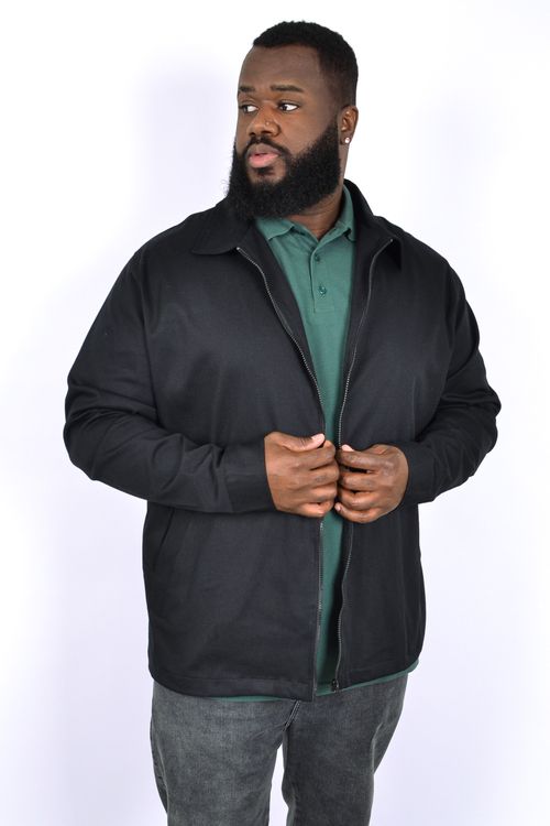Jaqueta masculina sarja com elastano e zíper preto