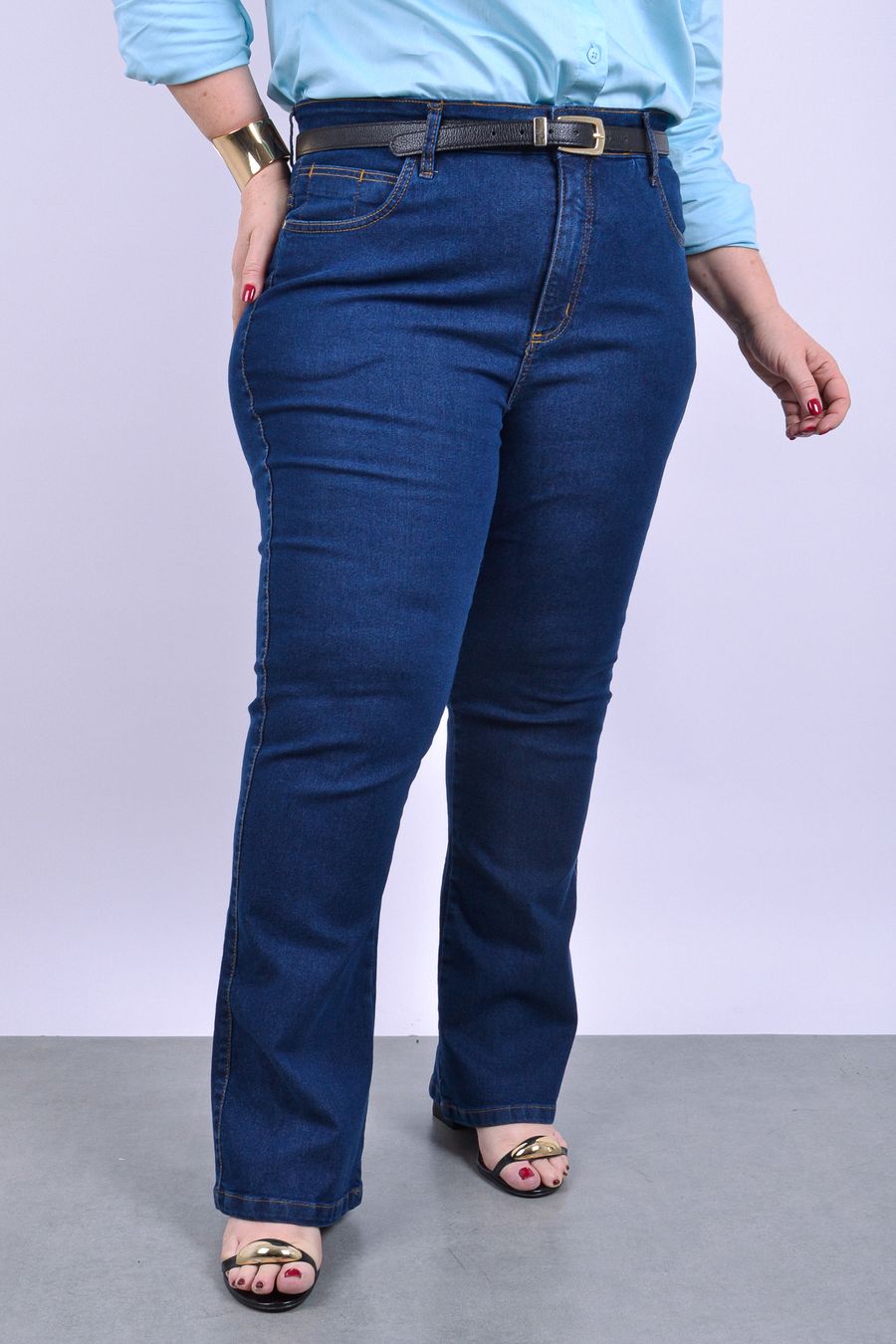 Calça boot cut jeans feminina jeans blue