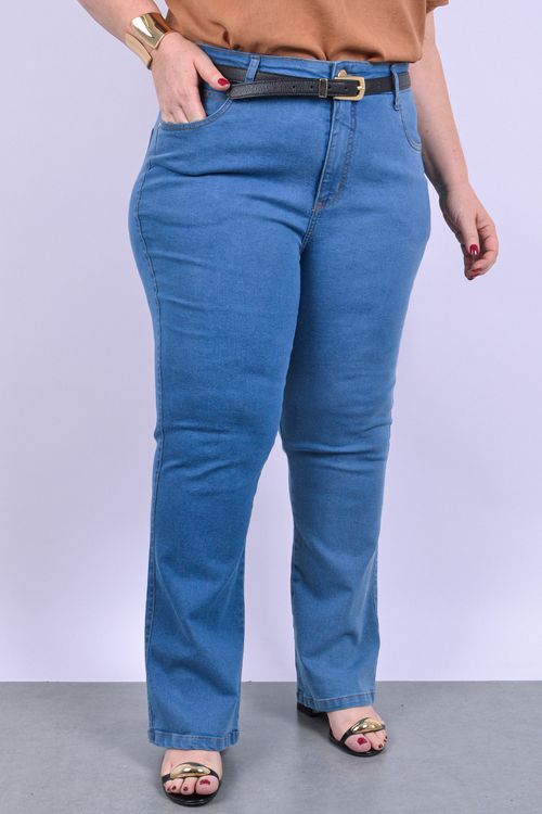 Calça boot cut jeans feminina azul