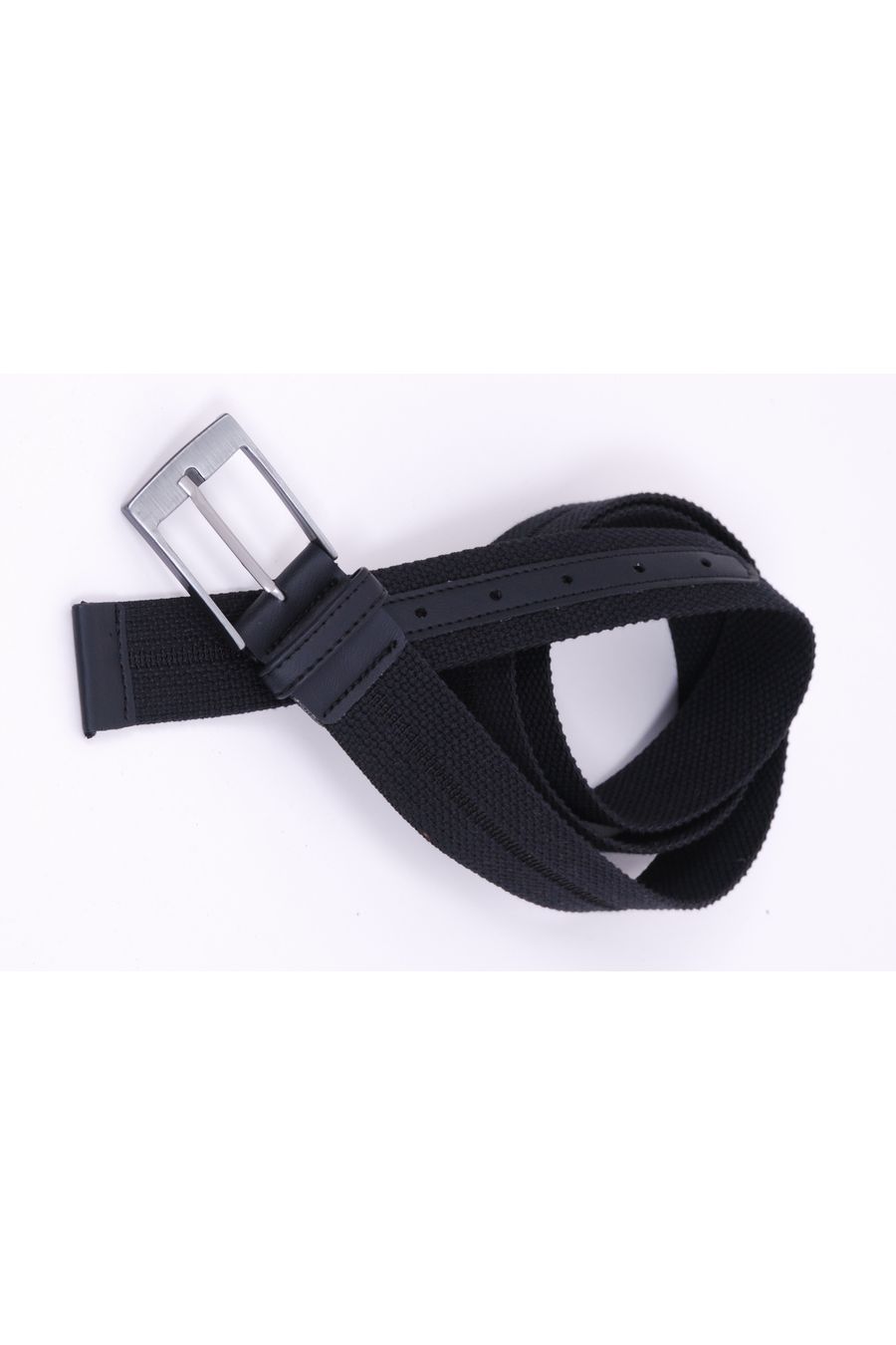 Cinto masculino cadarço com detalhes em couro preto