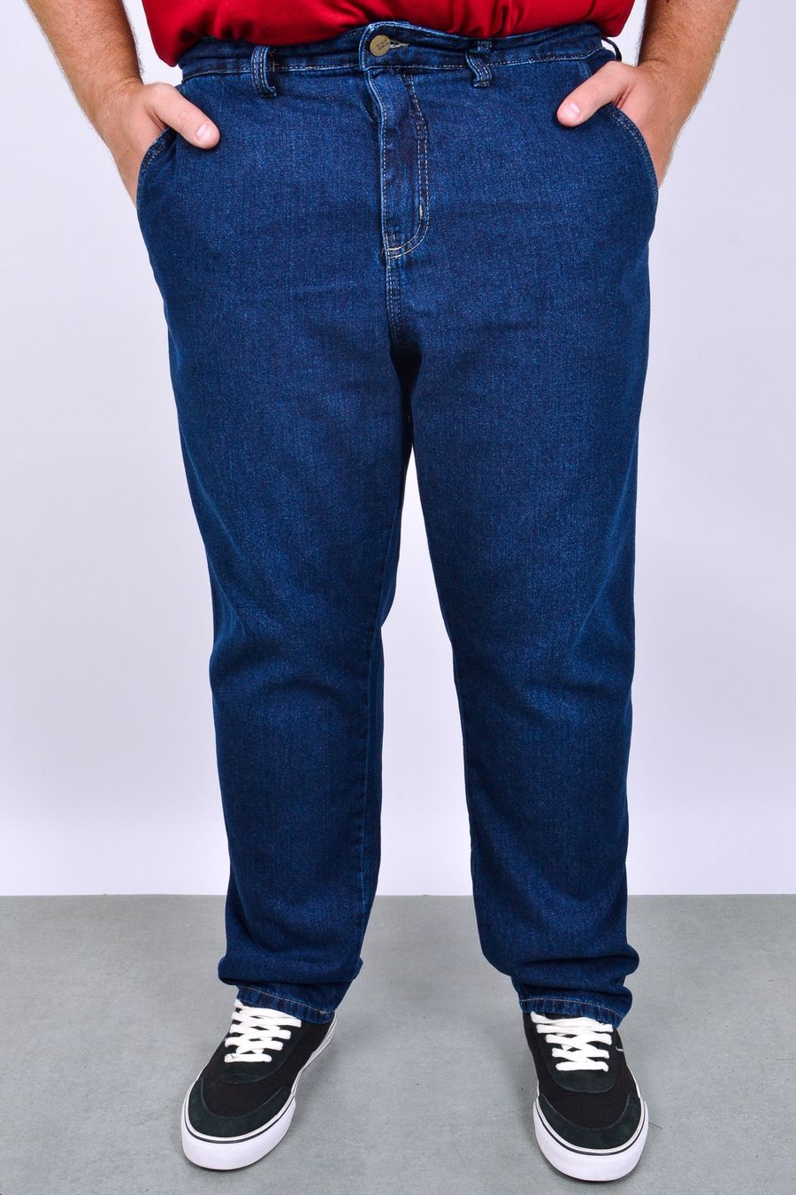 Calça jeans masculina reta 100% algodão jeans blue