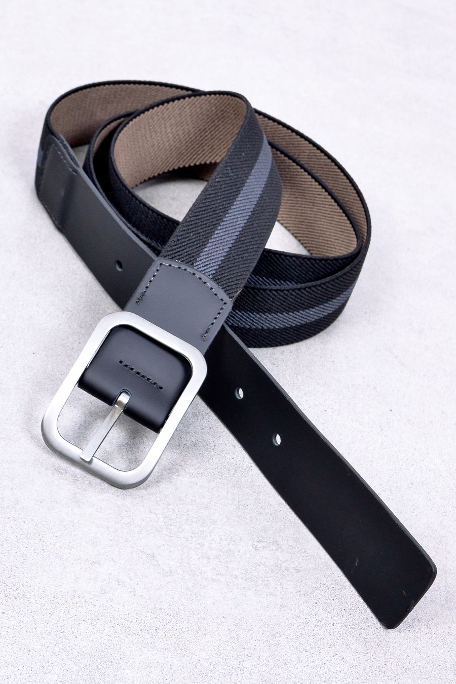 Cinto masculino dupla face elástico preto