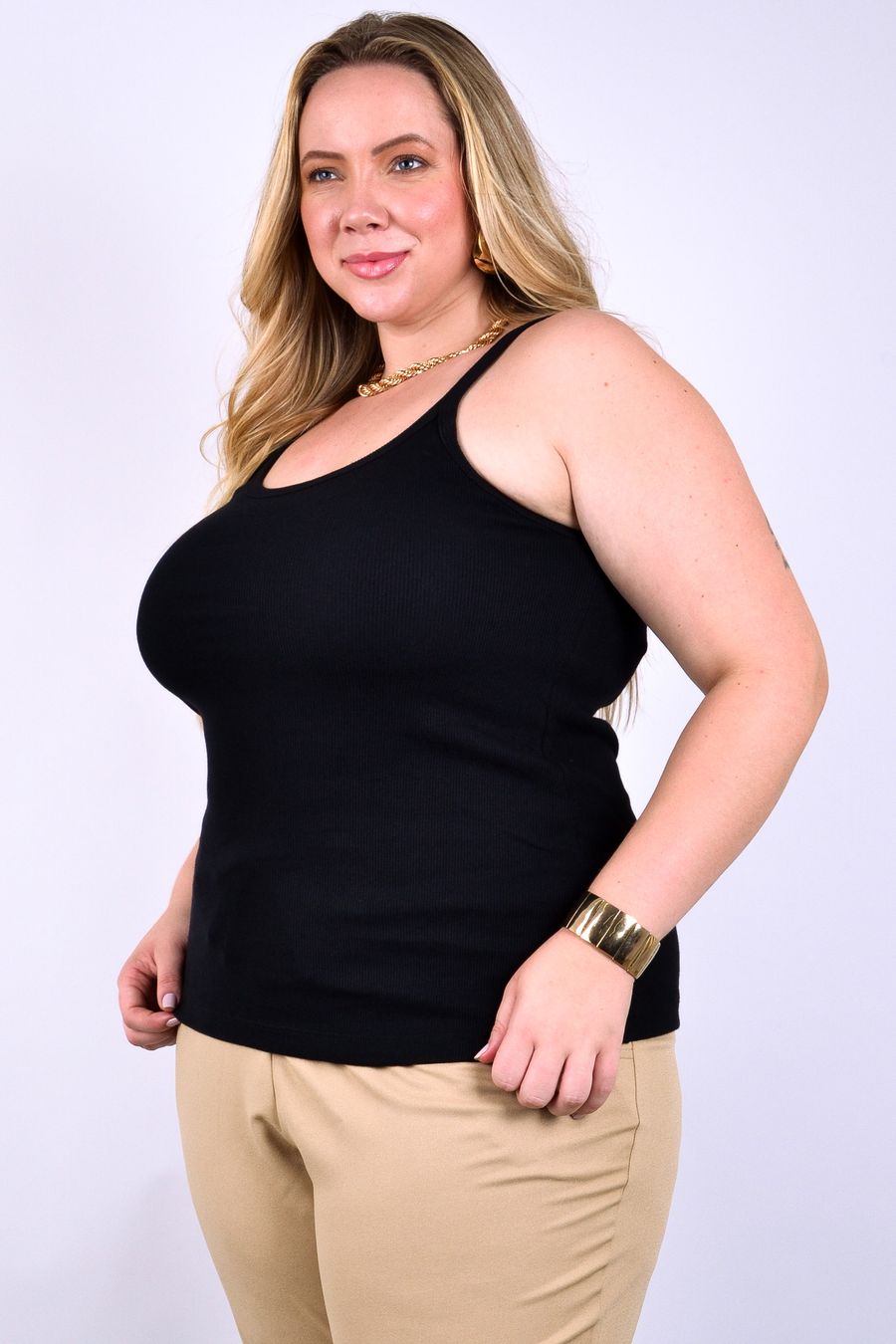 Regata ribana canelada feminina   preto