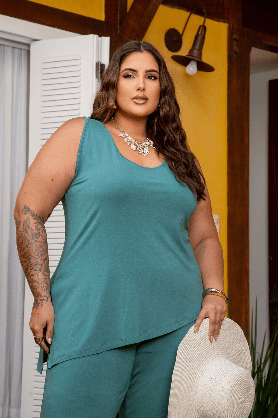 Conjunto Malha Resort Plus Size VERDE