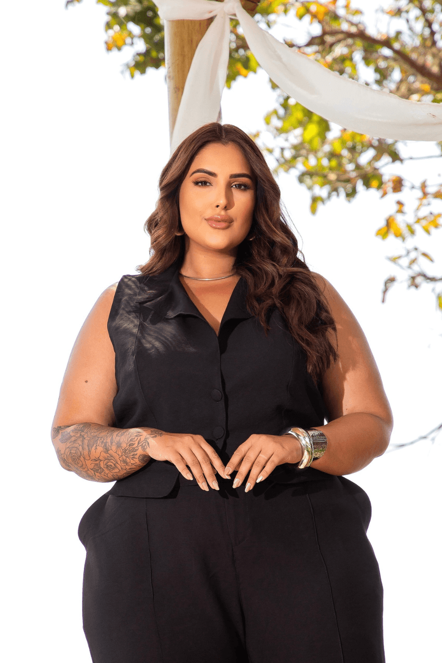 Colete Capri Plus Size PRETO