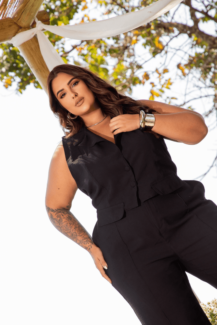 Colete Capri Plus Size PRETO