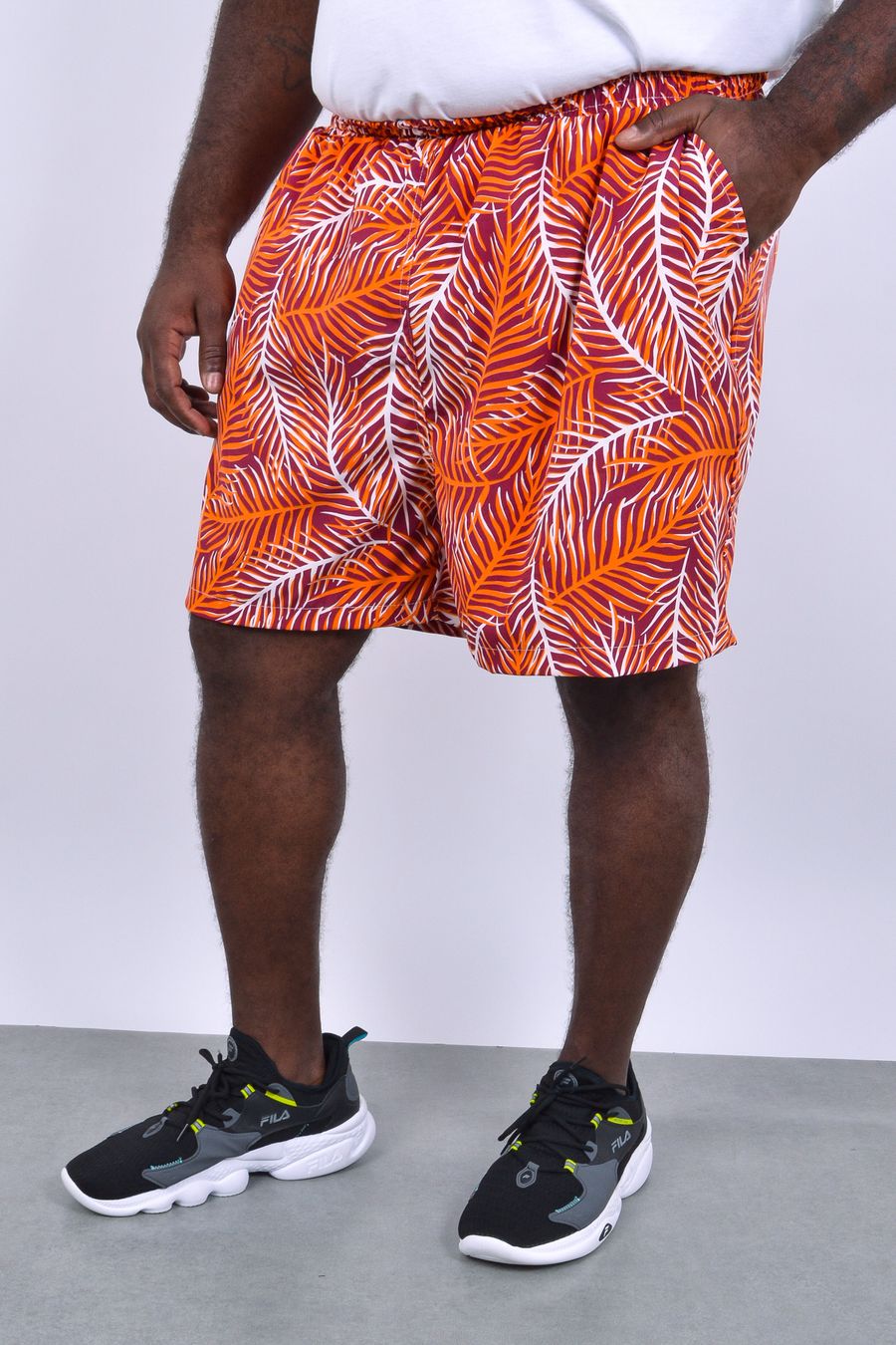 Shorts masculino estampado laranja
