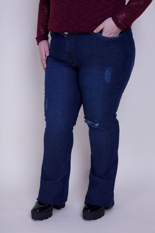 Flare jeans lycra plus size jeans blue