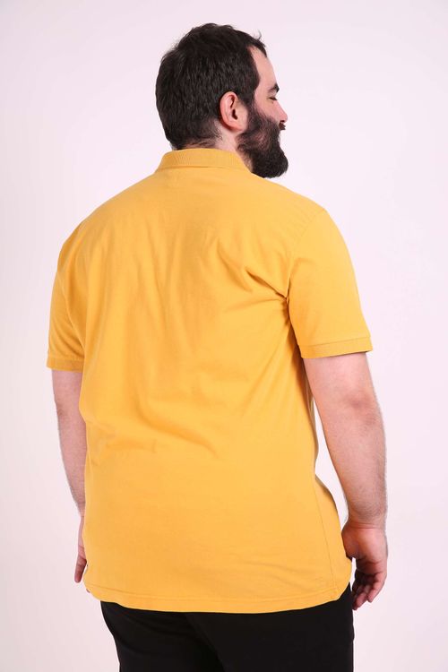 Camisa polo lisa  plus size amarelo