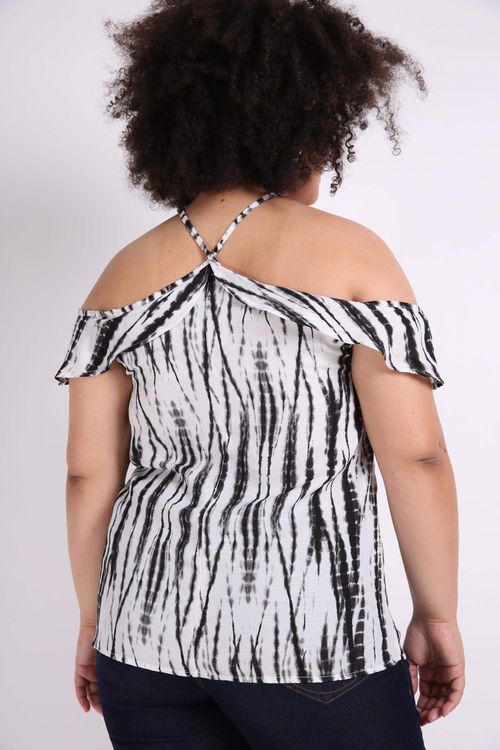 Blusa tie dye plus size preto