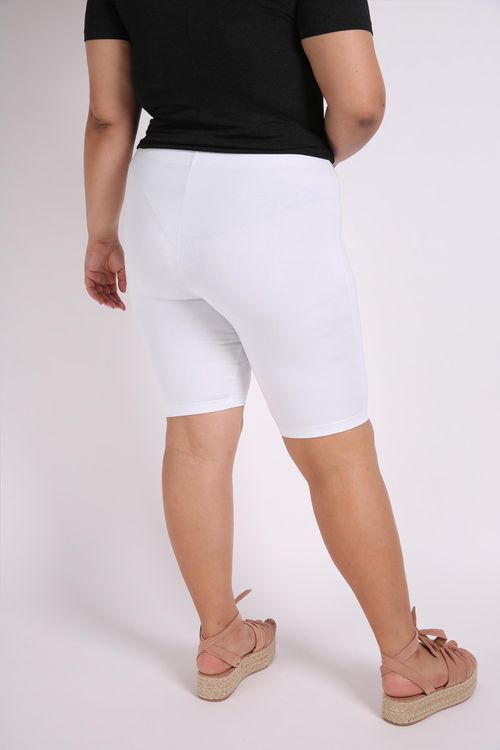 Bermuda ciclista plus size branco