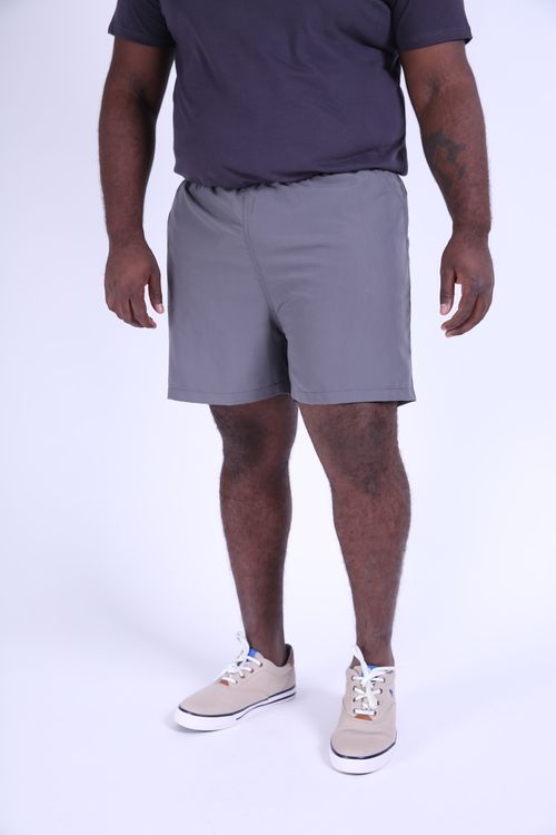 Short tactel plus size cinza