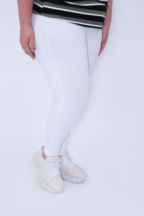 Calça fuso básica plus size branco