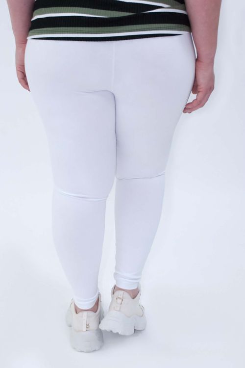 Calça fuso básica plus size branco