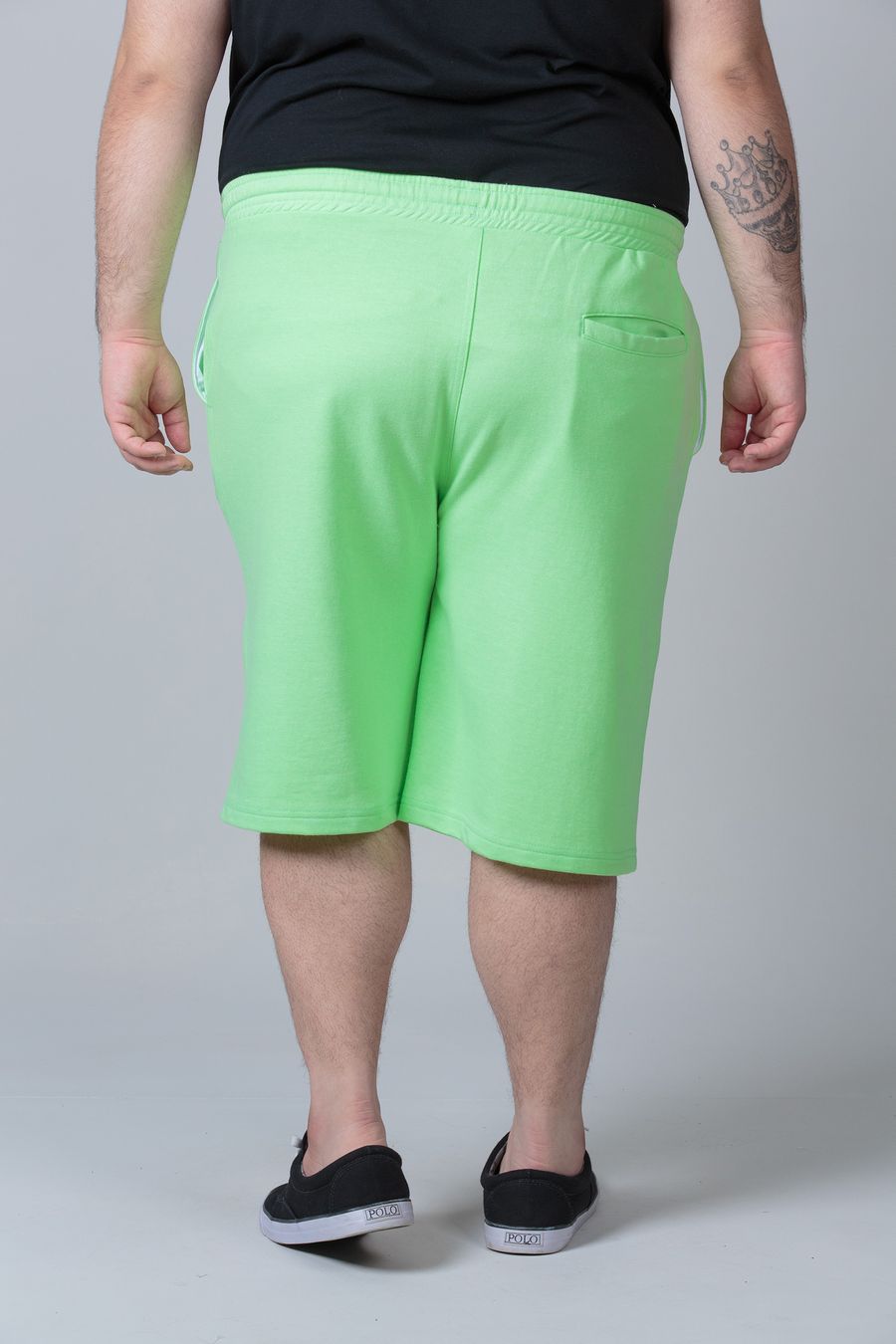 Bermuda de moletom masculina plus size verde