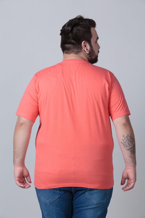 Camiseta básica masculina plus size coral