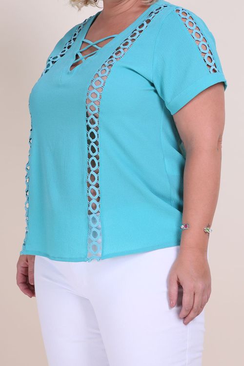 Blusa plus size bubble verde